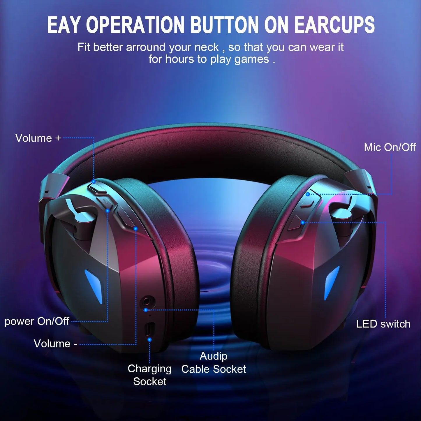 ONIKUMA Acinaci Wireless Gaming Headset with Mic