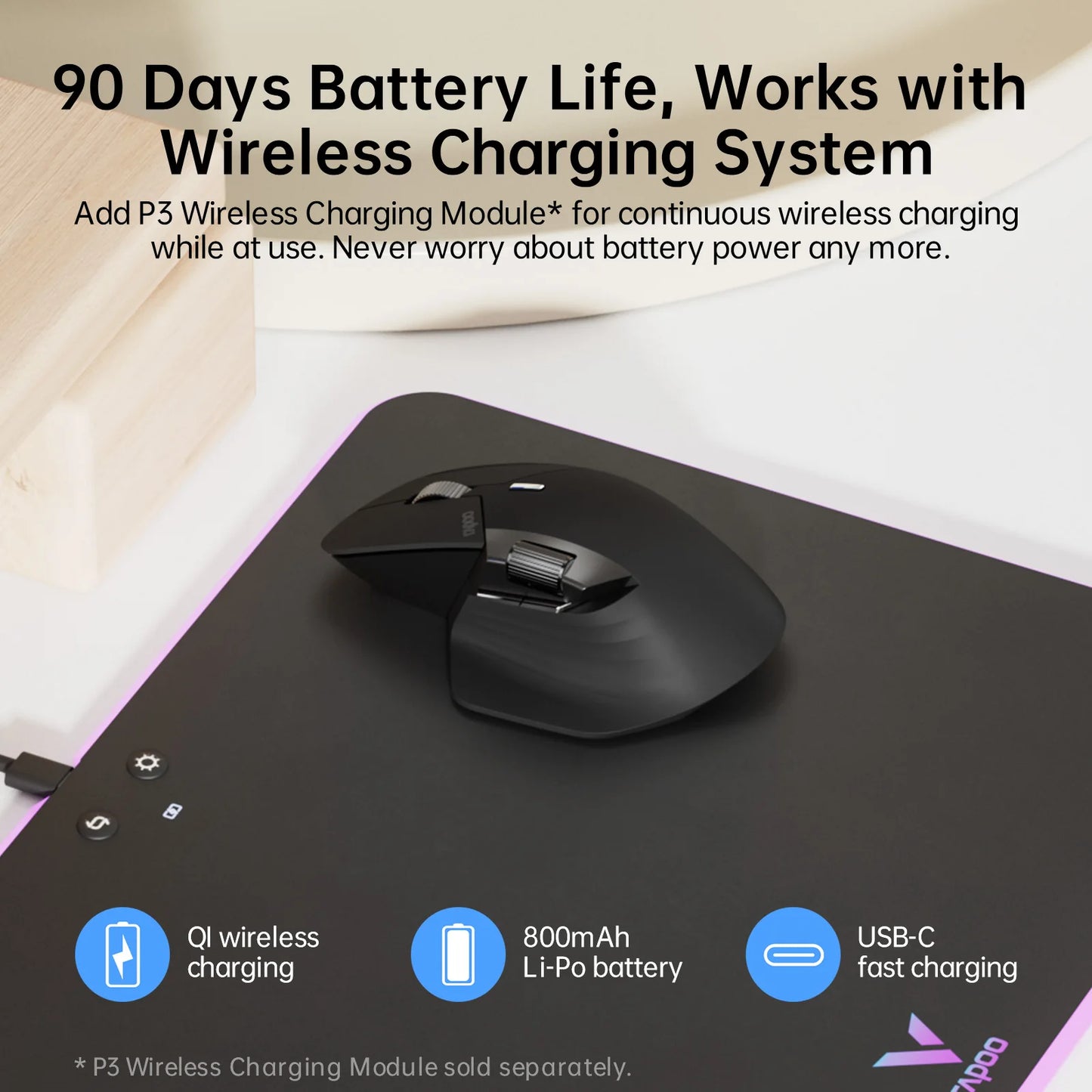 Rapoo MT760L/MT760M Multi-mode Rechargeable Wireless Mouse