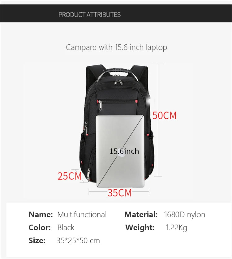 SWISS-Multifunctional Durable Laptop Backpack bags.