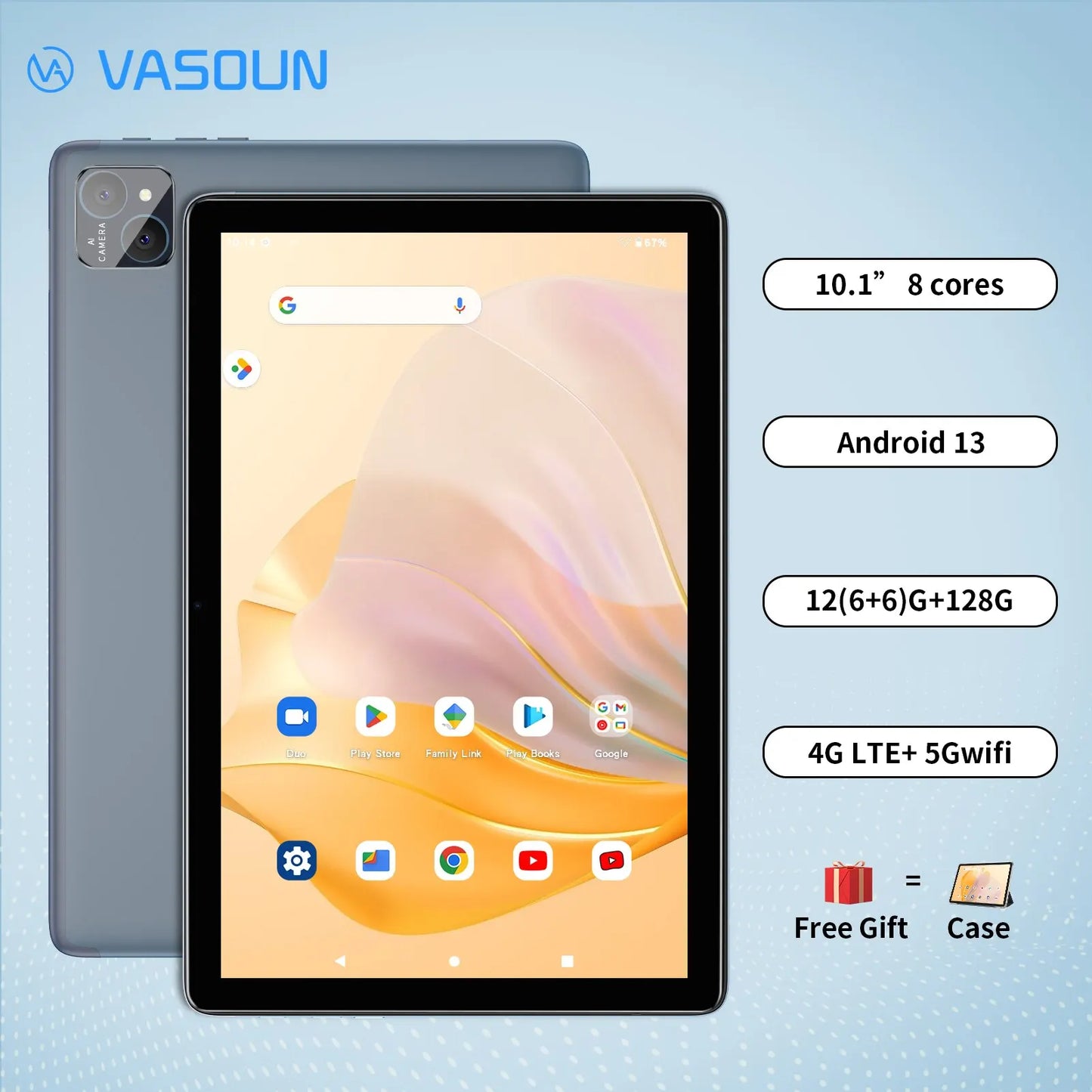 VASOUN Android 14 Tablet