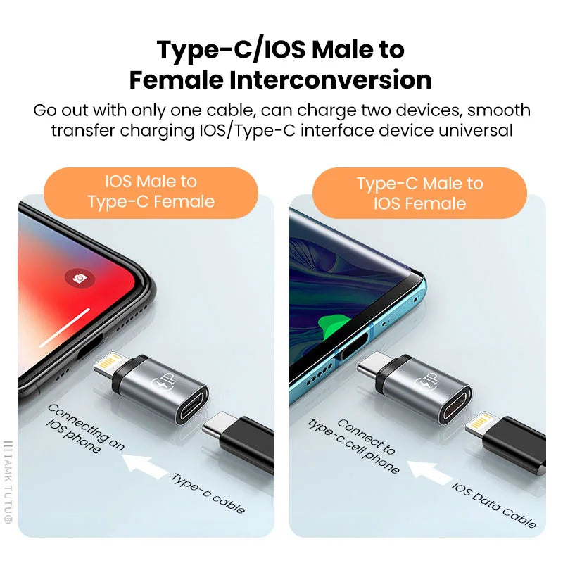 USB Cable Converter Lightning To USB C Adapter for IPhone, Huawei, Xiaomi, Samsung
