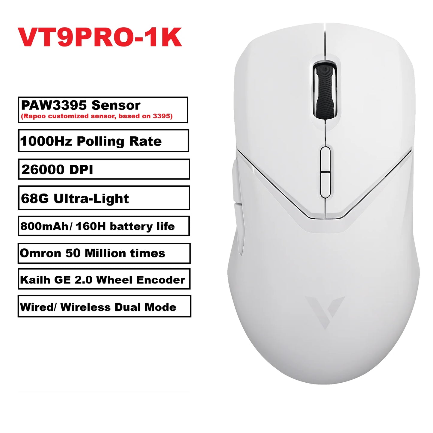 Rapoo VT9PRO PAW3398 Wireless Gaming Mouse