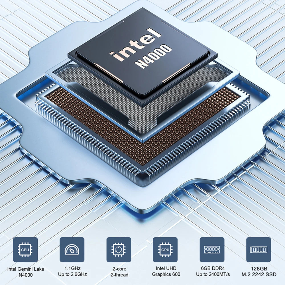 MLLSE Mini PC M2 Air Intel Gemini Lake N4000 Intel J3710 Windows 11