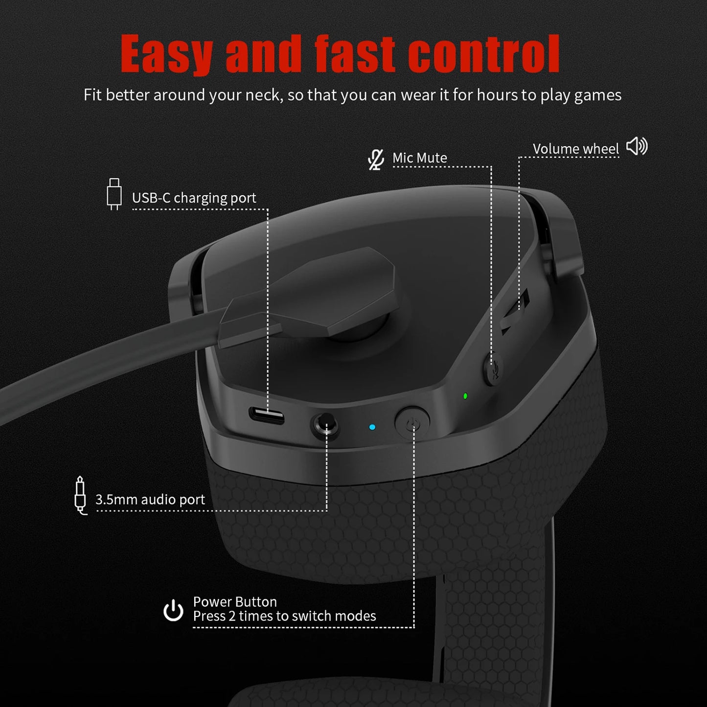 NUBWO G06 Dual Wireless Gaming Headset with Microphone