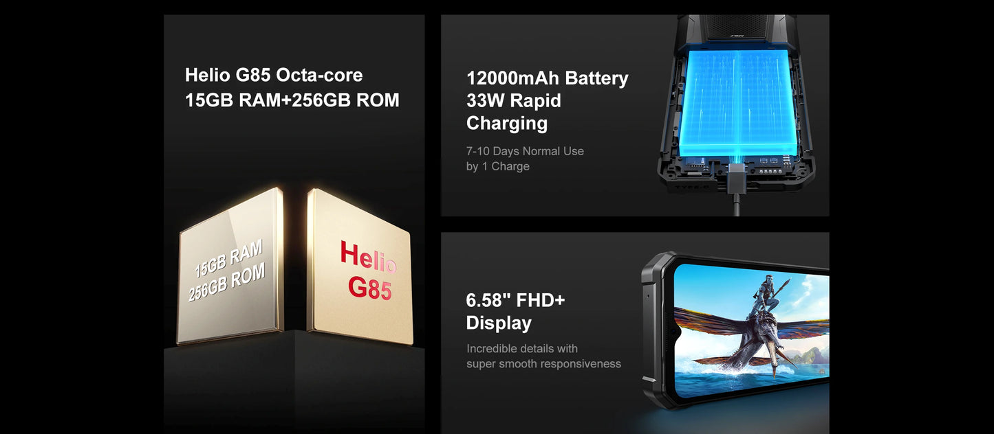 FOSSiBOT F106 PRO MTK G85 Android 14 Rugged Smartphone