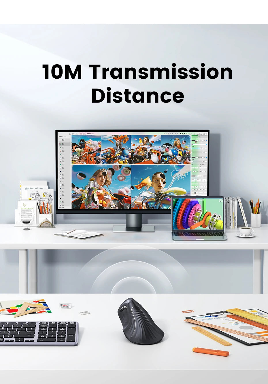 UGREEN Vertical Mouse Wireless Bluetooth 5.0 for MacBook Tablet Laptops Computer PC Mice