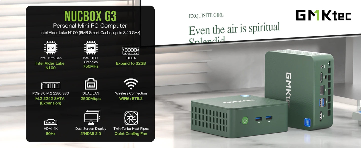 GMKtec G3 Mini PC Intel Alder Lake N100 Windows 11 Pro