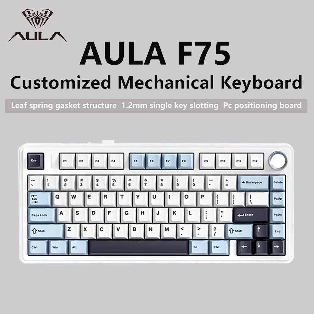 AULA F75 2.4G Wireless/Bluetooth/Wired Gaming Mechanical Keyboard