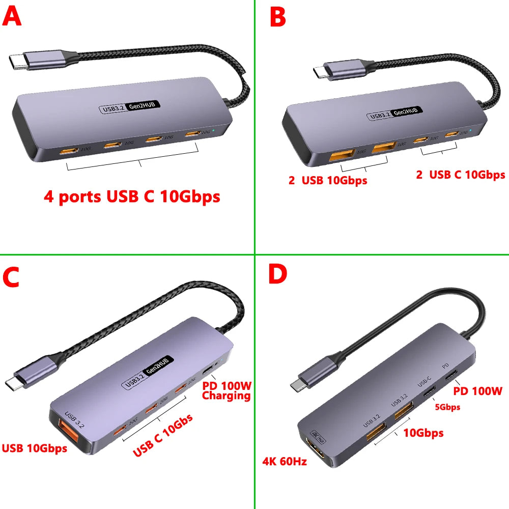 YUCUN 10Gbps USB3.2 Gen2 HUB