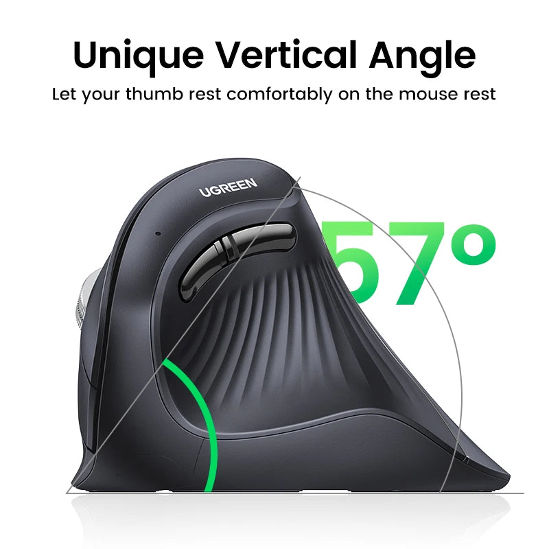 UGREEN Vertical Mouse Wireless Bluetooth 5.0 for MacBook Tablet Laptops Computer PC Mice