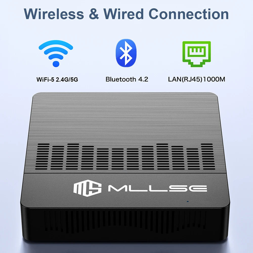 MLLSE Mini PC M2 Air Intel Gemini Lake N4000 Intel J3710 Windows 11