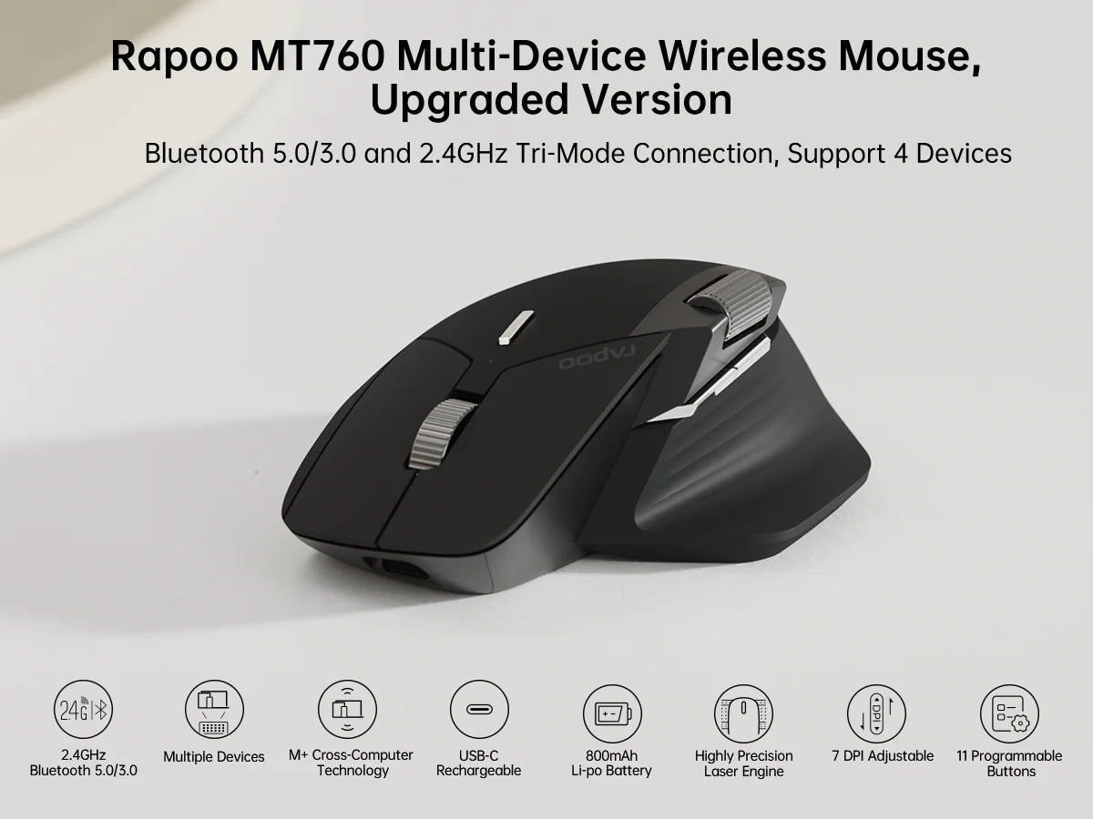Rapoo MT760L/MT760M Multi-mode Rechargeable Wireless Mouse