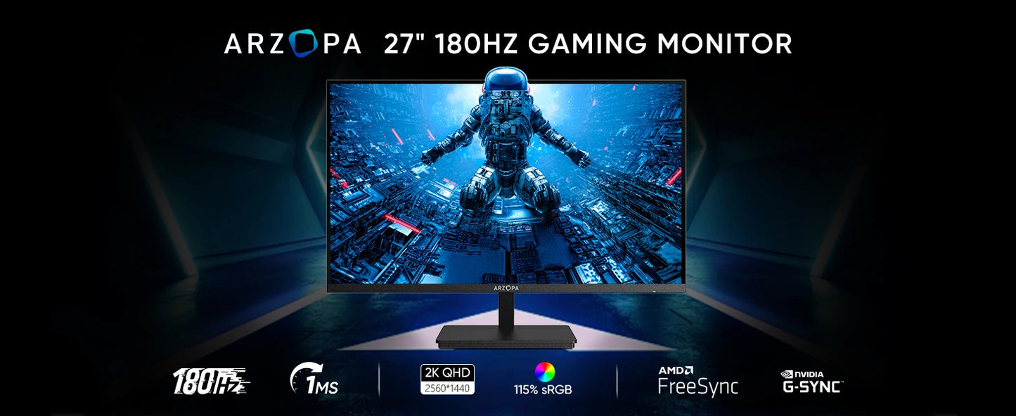 ARZOPA 27inch 180Hz 2K Fast IPS QHD PC Monitor