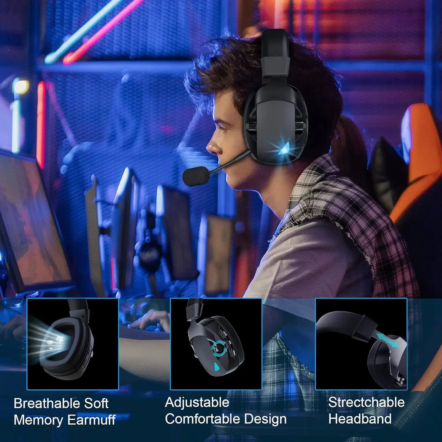 ONIKUMA Acinaci Wireless Gaming Headset with Mic