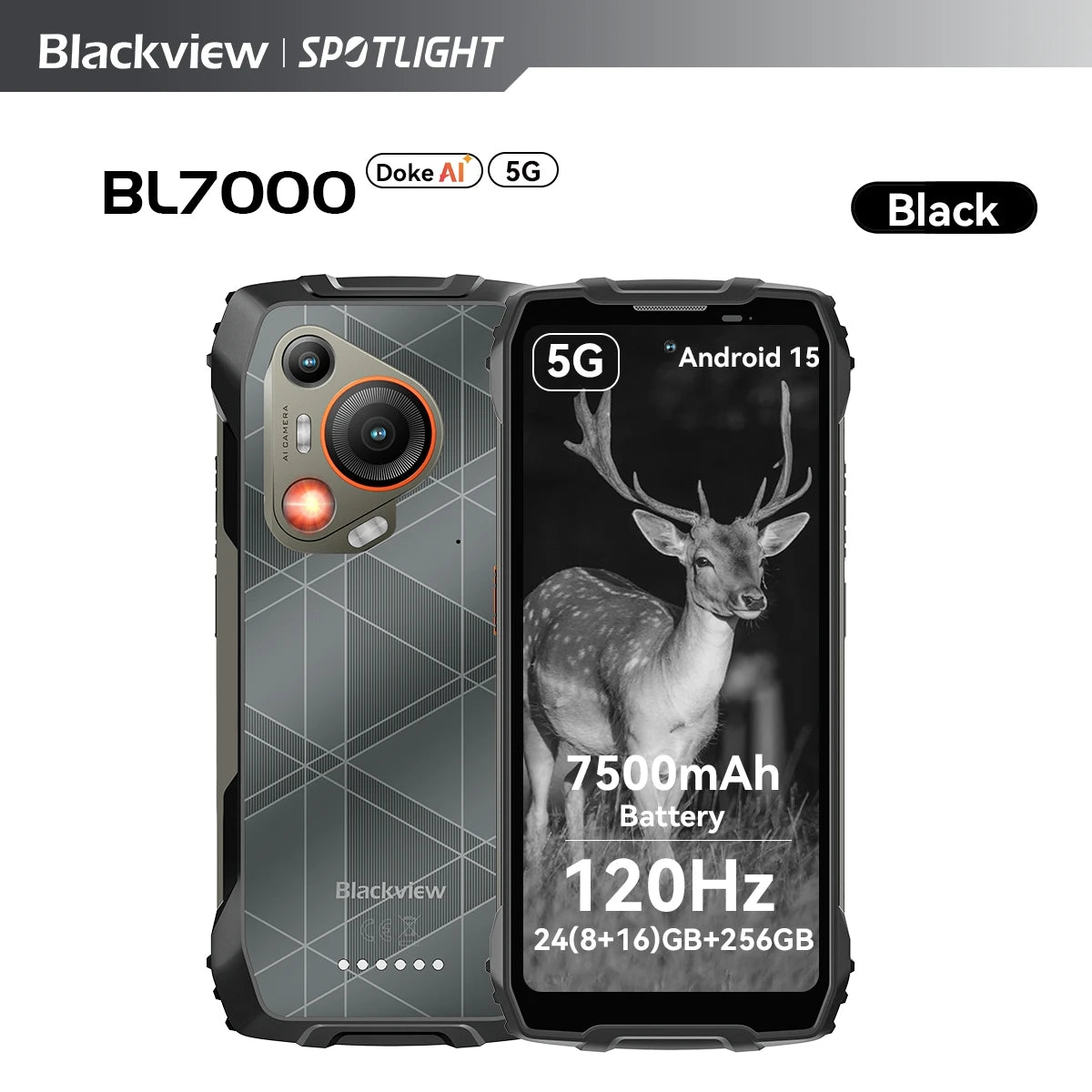 BLACKVIEW BL7000 5G AI Rugged Phone DeepSeek GPT Android 15 Smartphone.