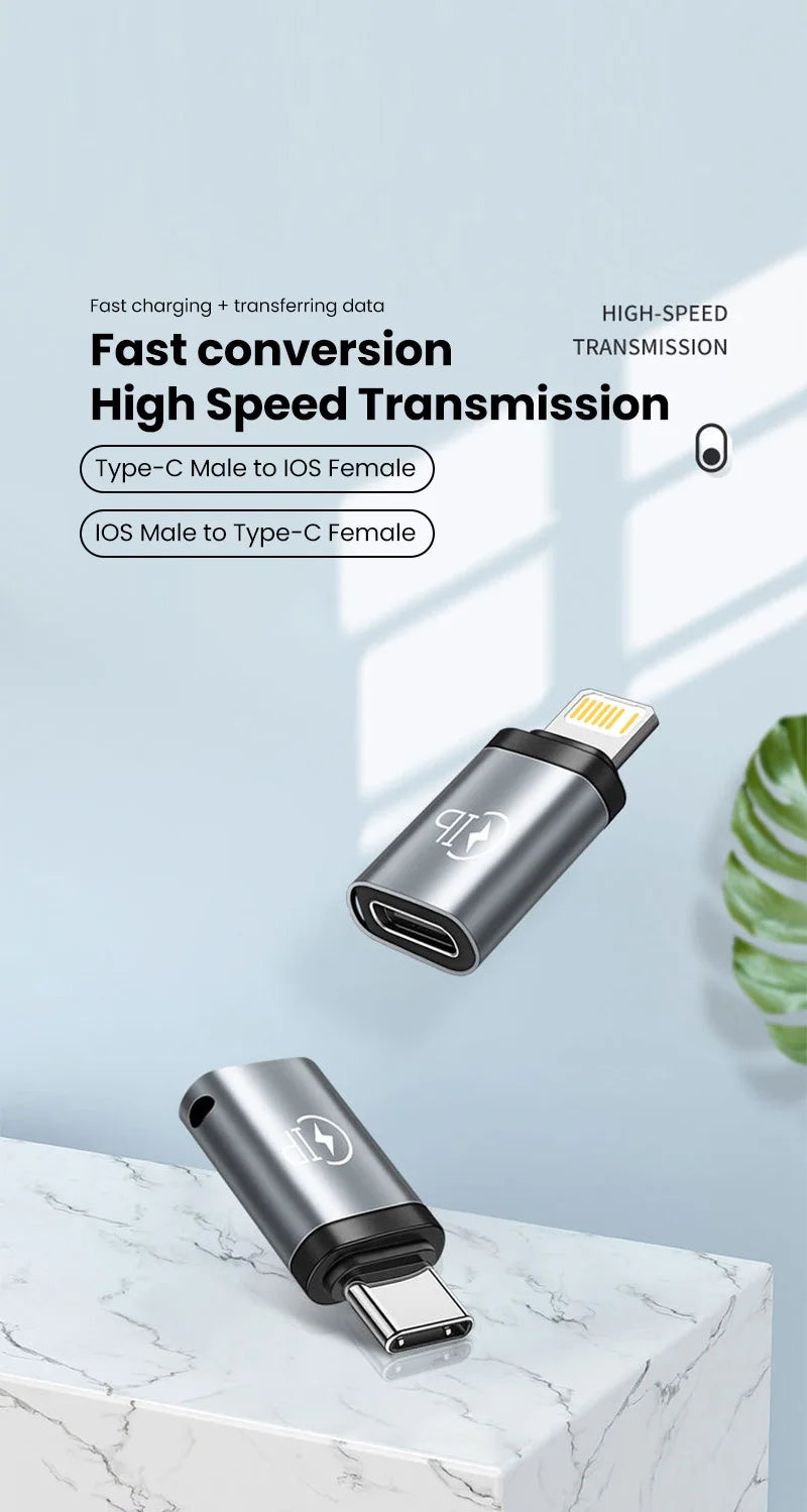 USB Cable Converter Lightning To USB C Adapter for IPhone, Huawei, Xiaomi, Samsung