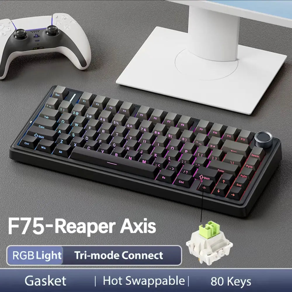 AULA F75 2.4G Wireless/Bluetooth/Wired Gaming Mechanical Keyboard