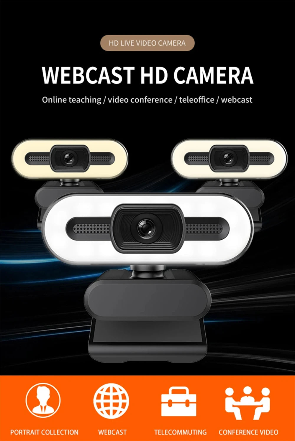 Portable Full HD 1080P 2K 4K Webcam