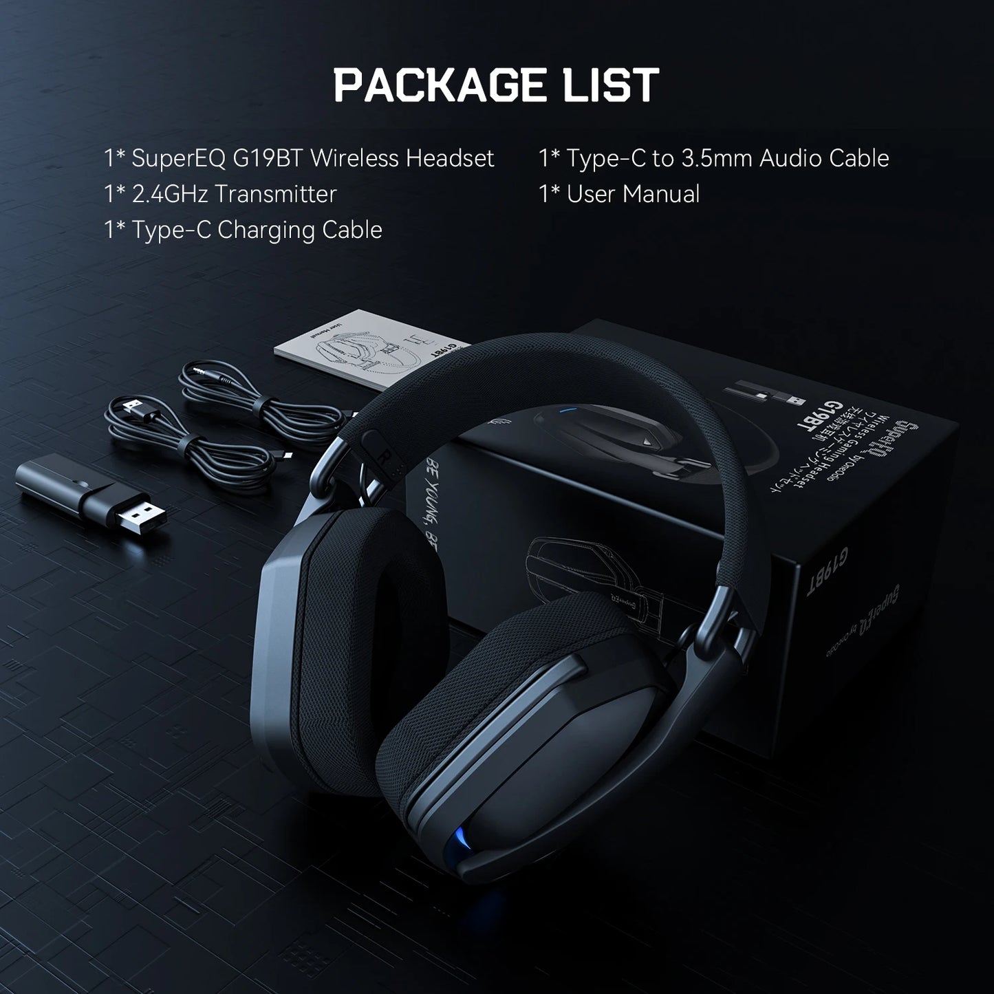 SuperEQ G19BT 2.4GHz Wireless Gaming Headphones