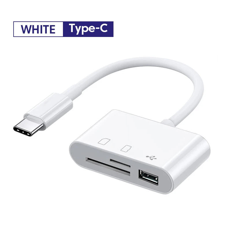 Crouch 3-in-1 Card Reader  For Huawei, Samsung, Xiomi Phone, Tablet