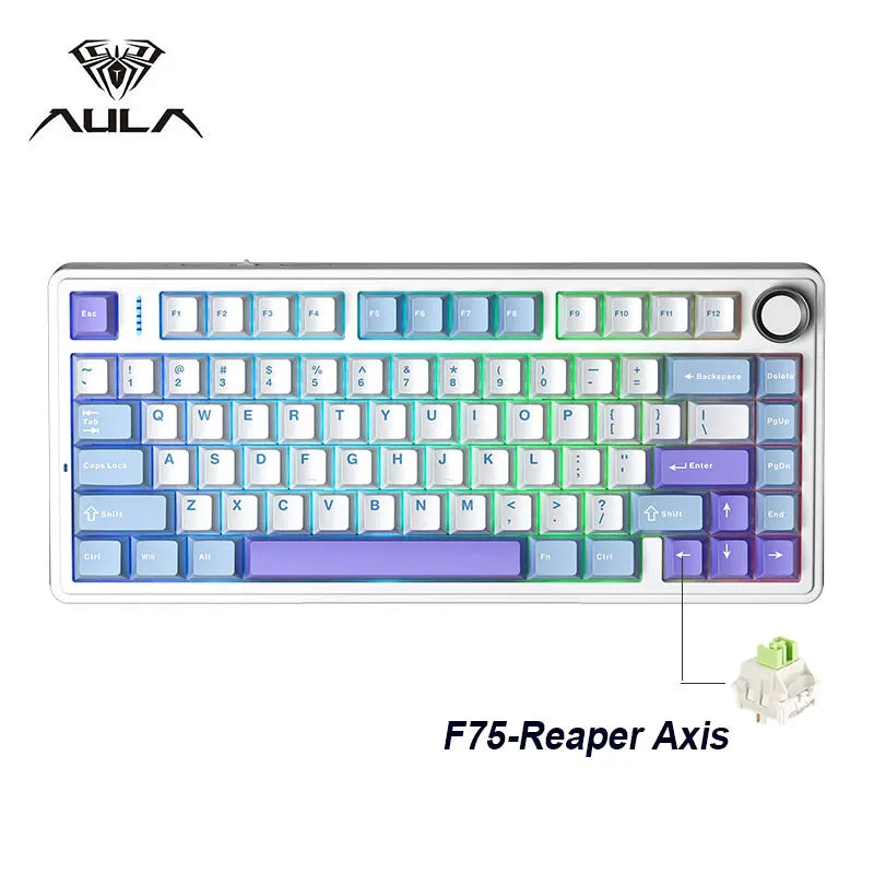 AULA F75 2.4G Wireless/Bluetooth/Wired Gaming Mechanical Keyboard