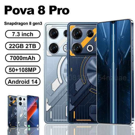 NEW Pova 8 Pro HOT 2025 original intelligent 5G Android 14