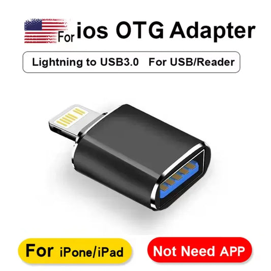 USB 3.0 OTG Adapter for IPhone 14 13 12 11 Pro XS Max XR X 8 Plus 7 6s IPad