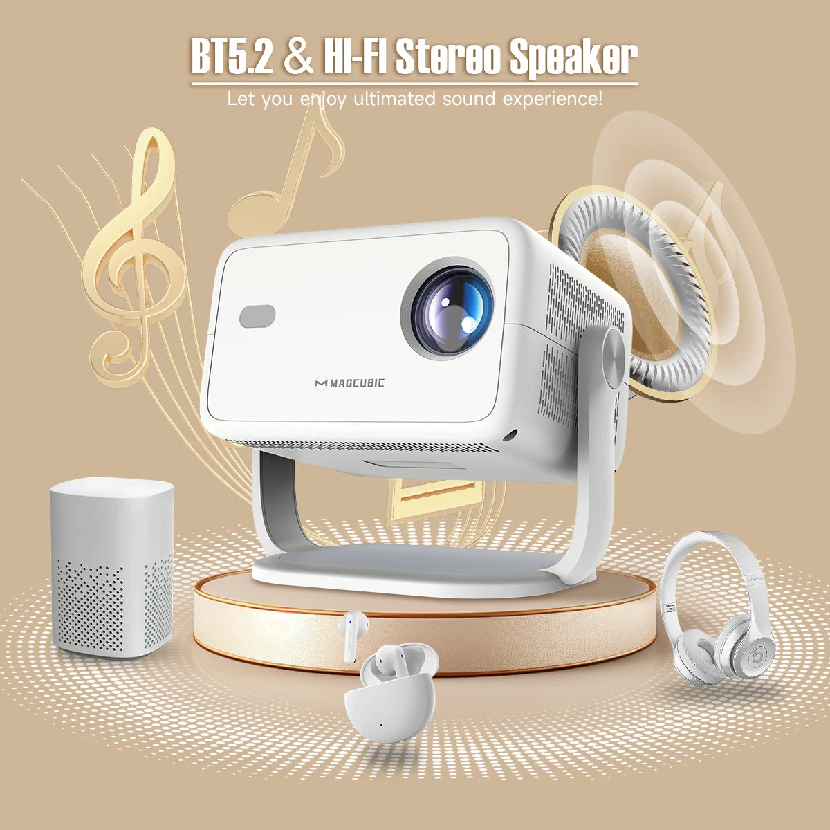 Magcubic Native 1080P 650ANSI 4K Android 11  Projector