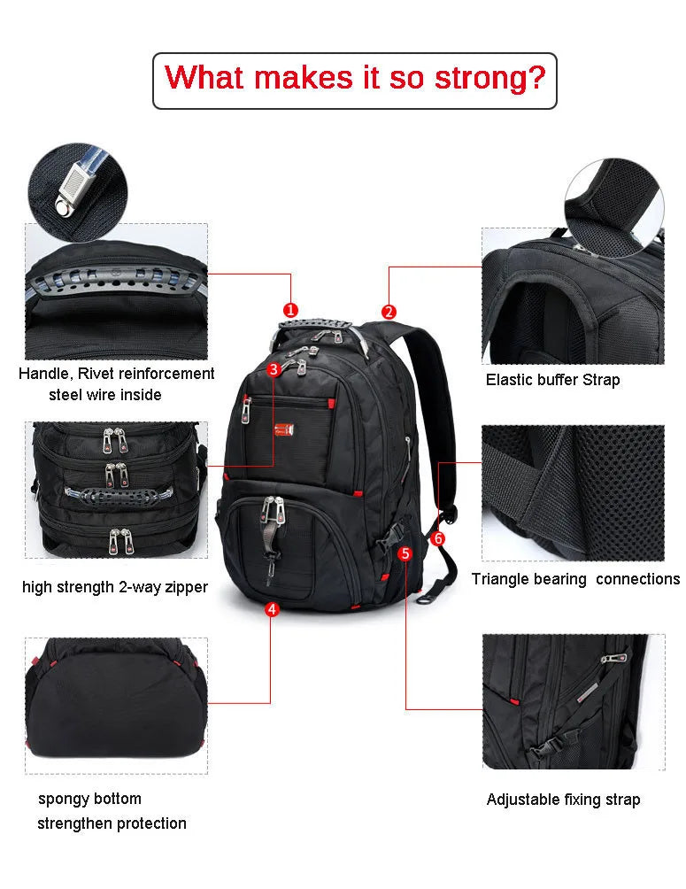 SWISS-Multifunctional Durable Laptop Backpack bags.