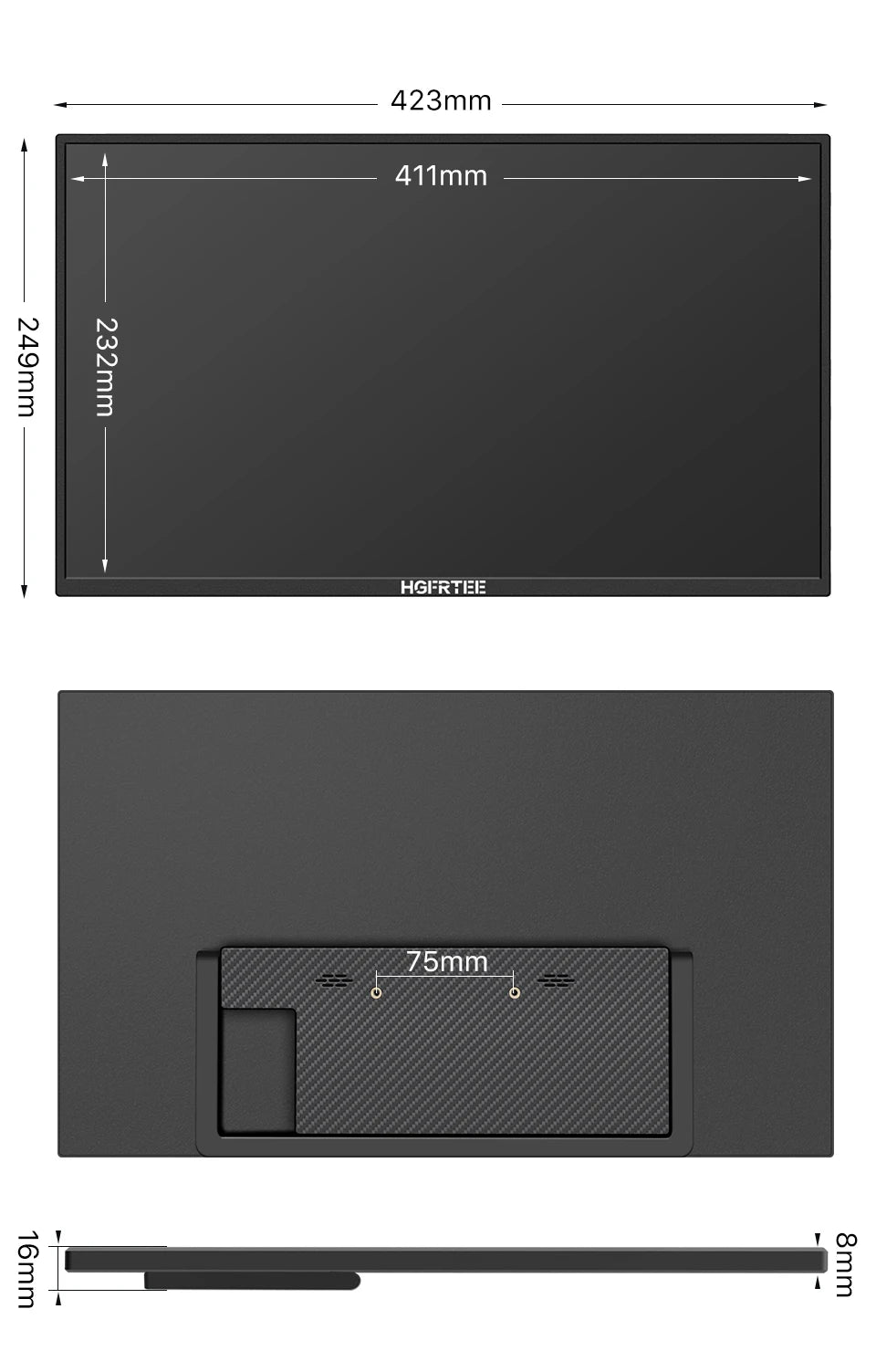 HGFRTEE 18.5inch Portable Monitor