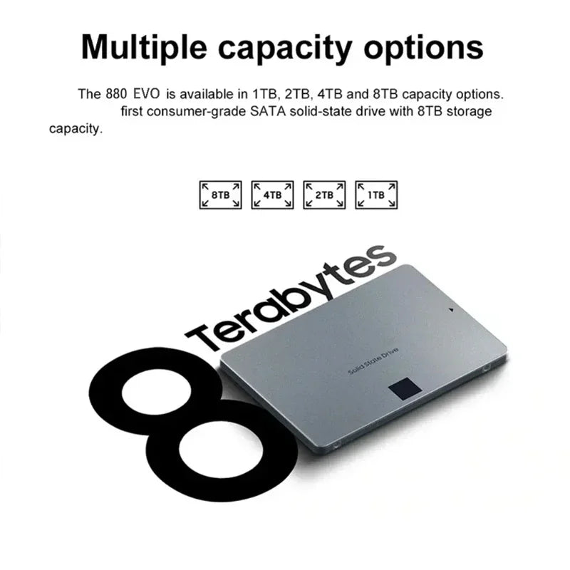 Lenovo New SSD 880 EVO 1TB 2TB 4TB Internal Solid State Drives Hard Disk SATA 3.0 MLC 2.5 Inches for Laptop Desktop PC PS4 PS5