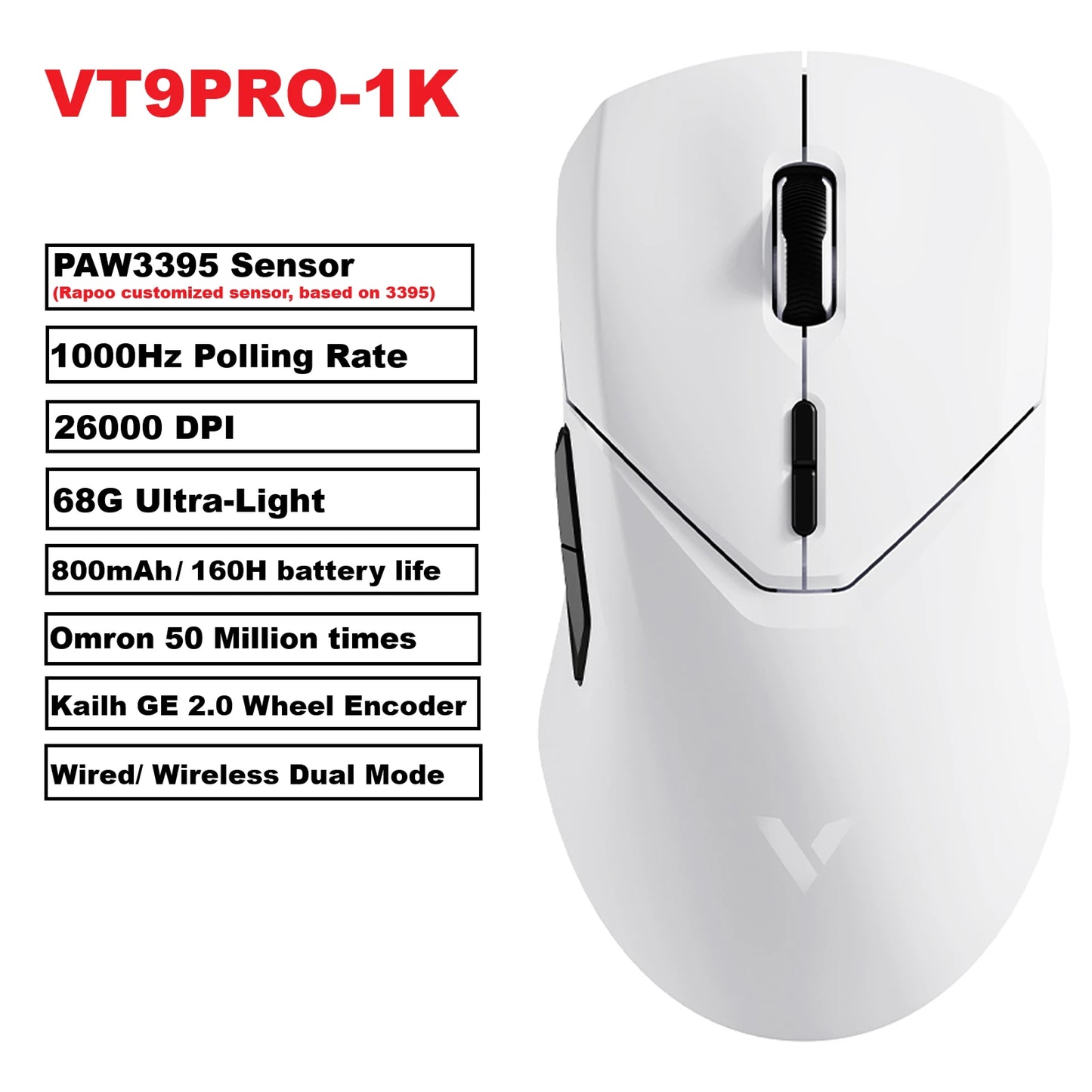 Rapoo VT9PRO PAW3398 Wireless Gaming Mouse