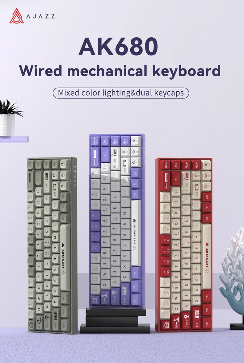 AJAZZ AK680 Mechanical  Wireless Bluetooth Keyboard