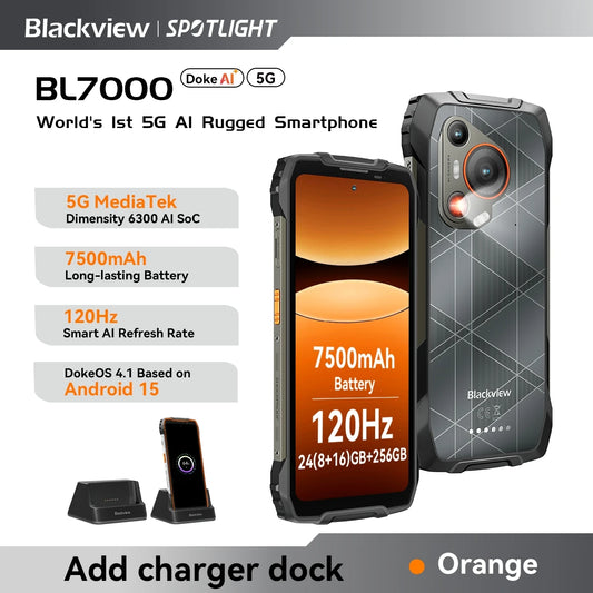 BLACKVIEW BL7000 5G AI Rugged Phone DeepSeek GPT Android 15 Smartphone.