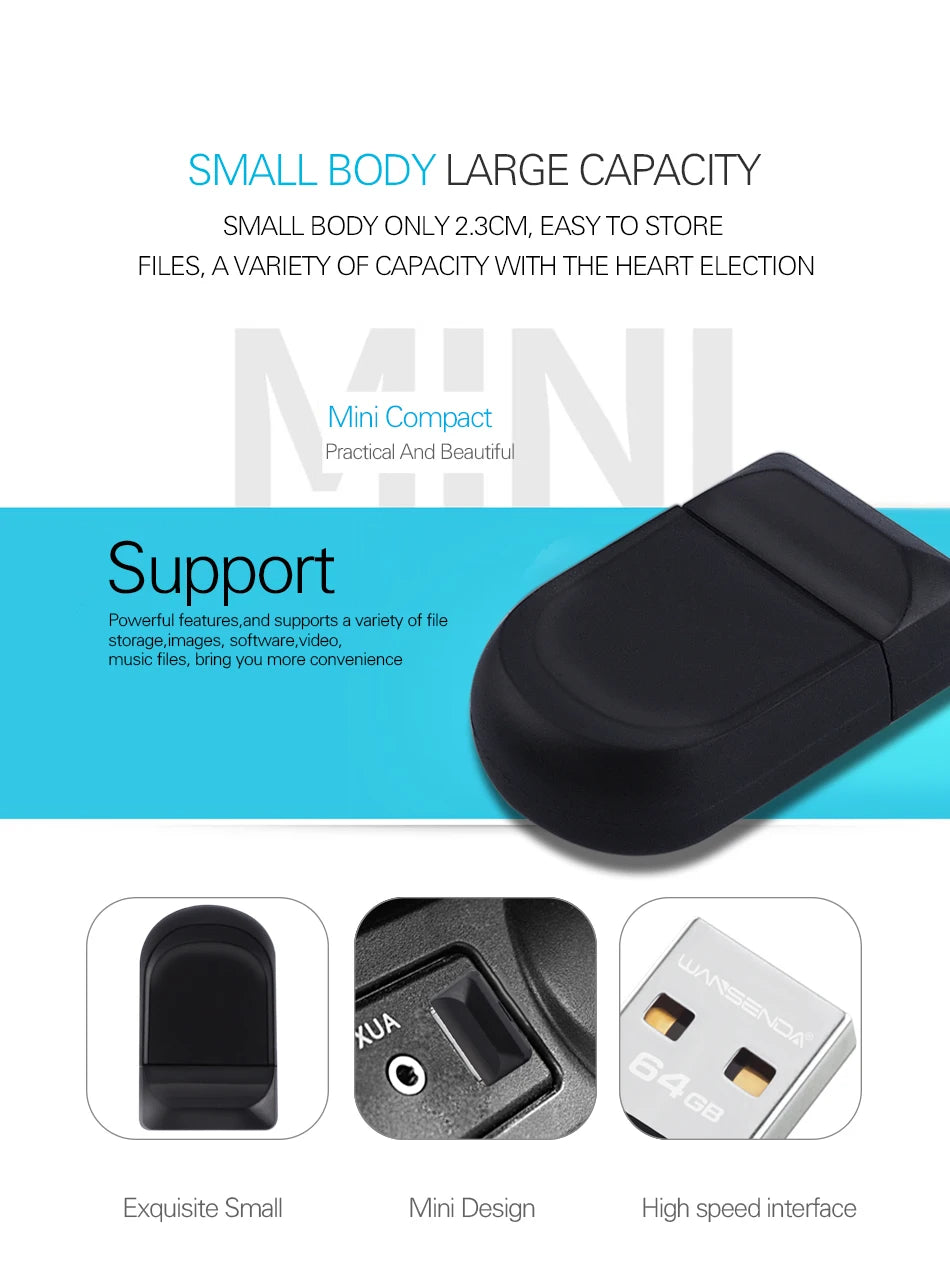 WANSENDA Super Mini Waterproof USB Flash Drive