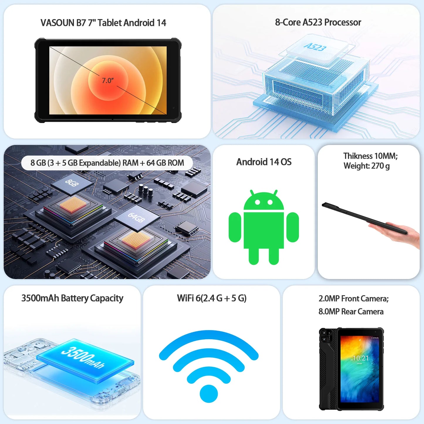 PRITOM Tablet 7" Android 14
