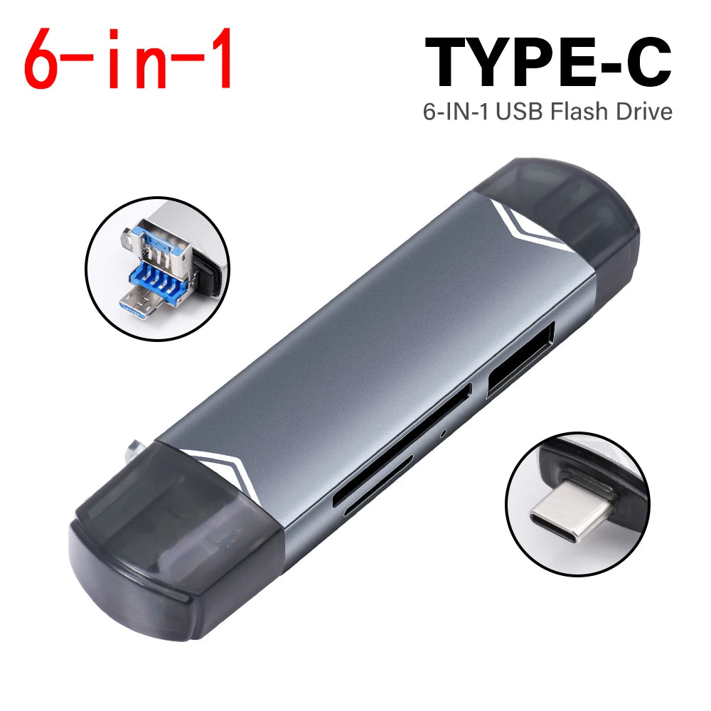 JASTER 6 In 1 Multifunction USB 3.0 Card Reader