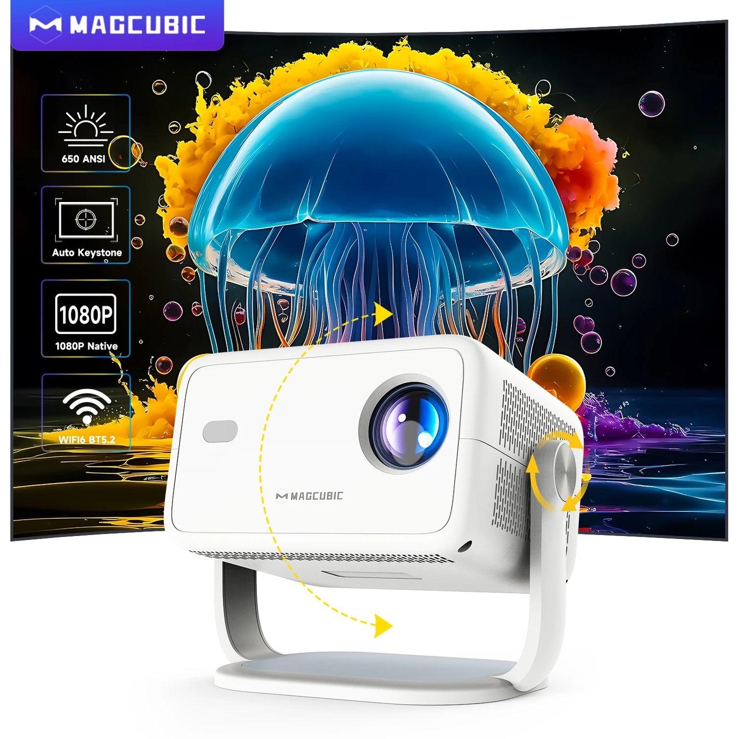 Magcubic Native 1080P 650ANSI 4K Android 11  Projector