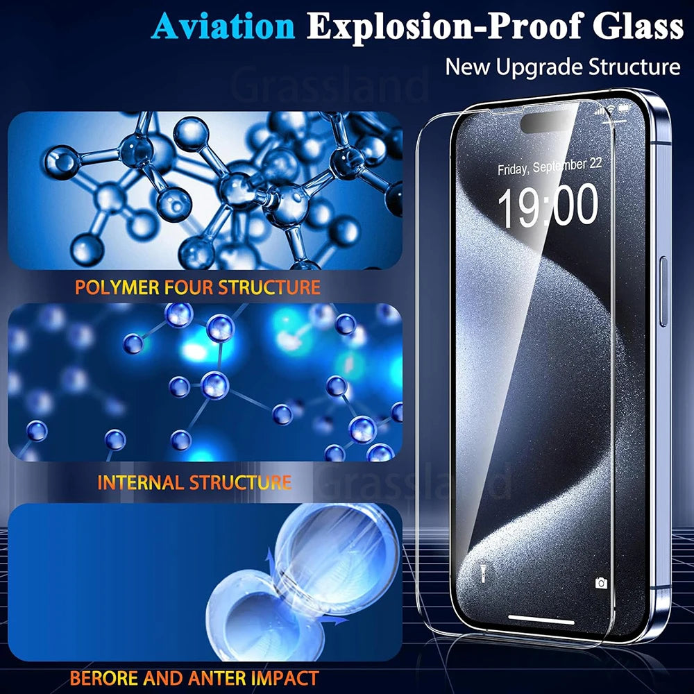 4Pcs Tempered Glass Screen Protector For iPhone