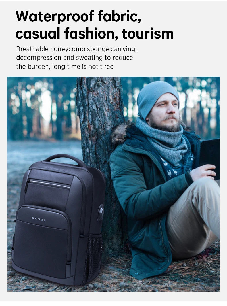 BANGE Travel Waterproof Laptop Backpack Bag.