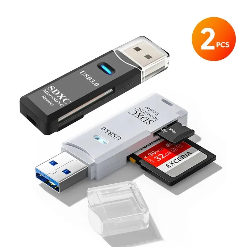 Crouch 2PCS 2-in-1 USB 3.0 Card Reader