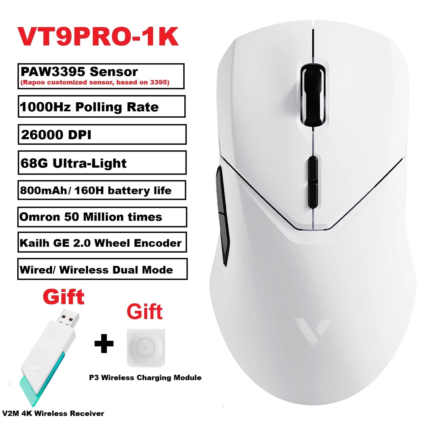 Rapoo VT9PRO PAW3398 Wireless Gaming Mouse