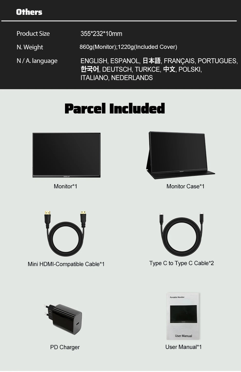 ZEUSLAP 16" 2.5K 144hz Portable Monitor