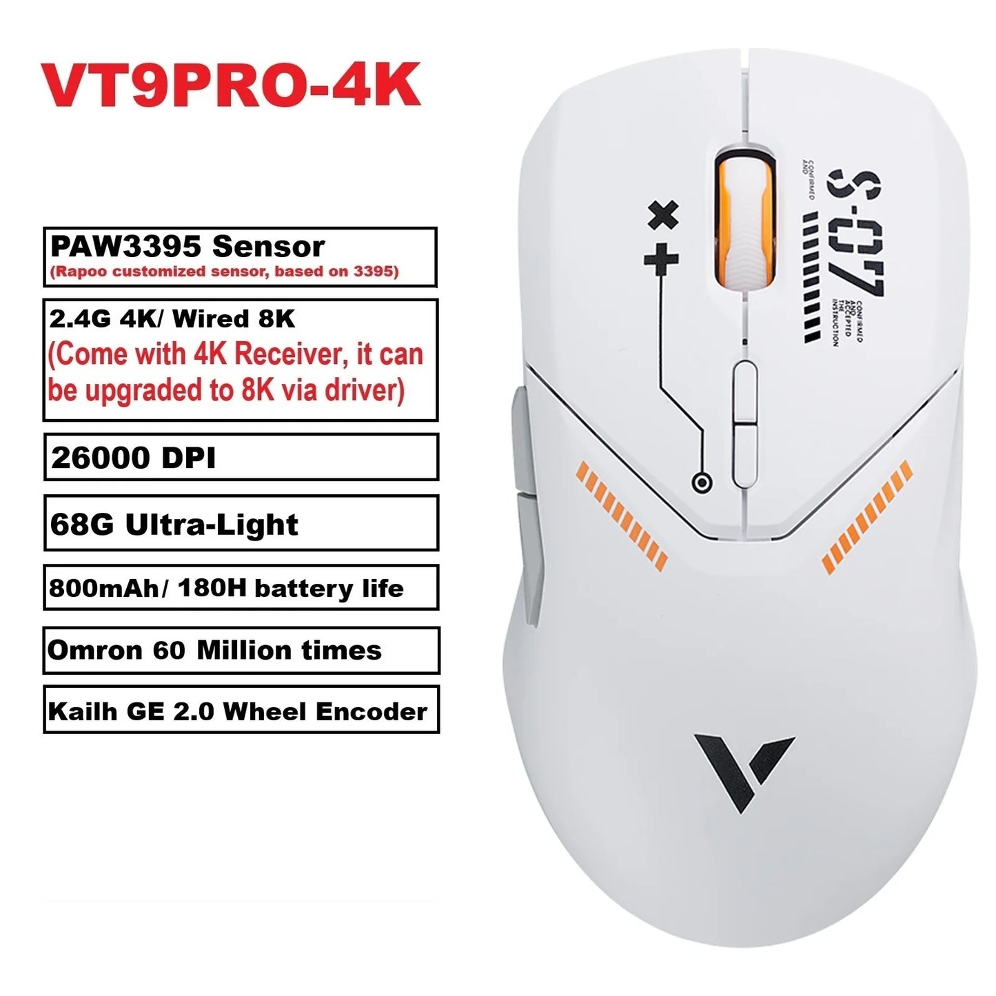 Rapoo VT9PRO PAW3398 Wireless Gaming Mouse