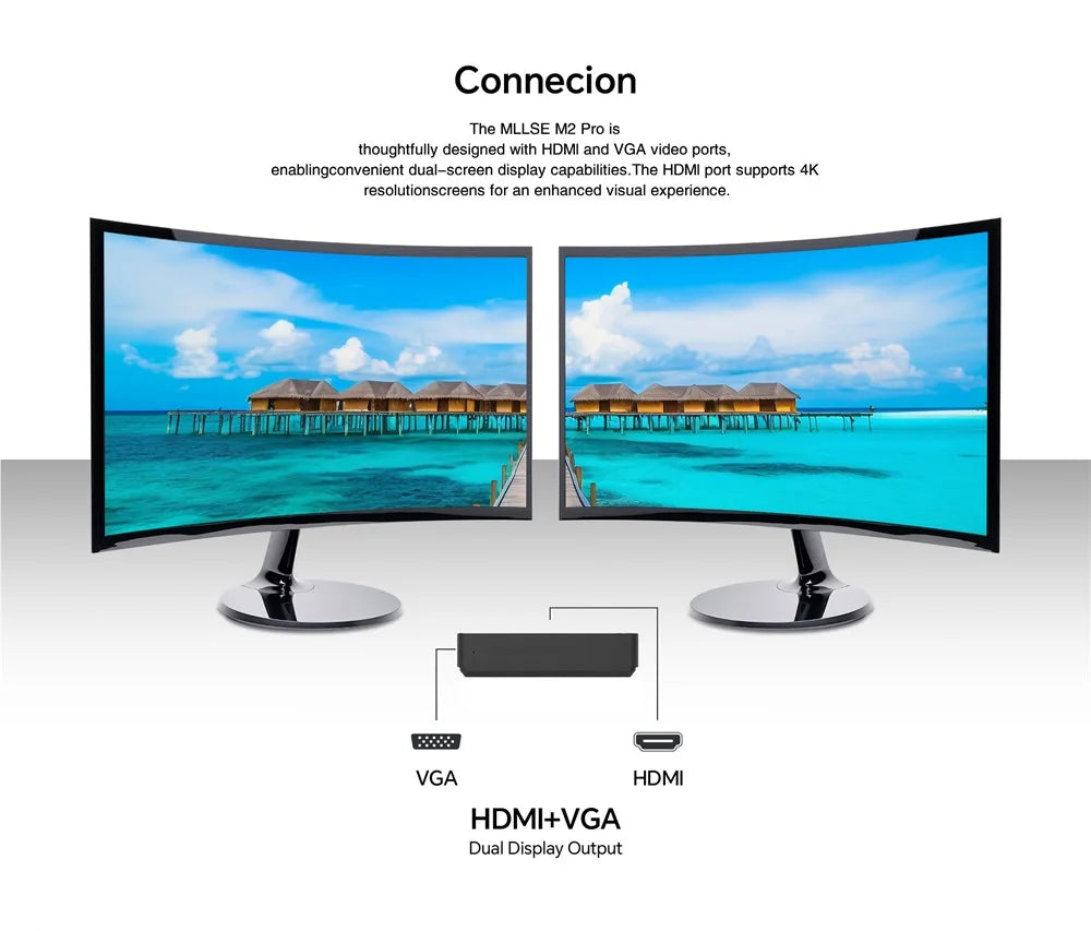 MLLSE Mini PC M2 Air Intel Gemini Lake N4000 Intel J3710 Windows 11