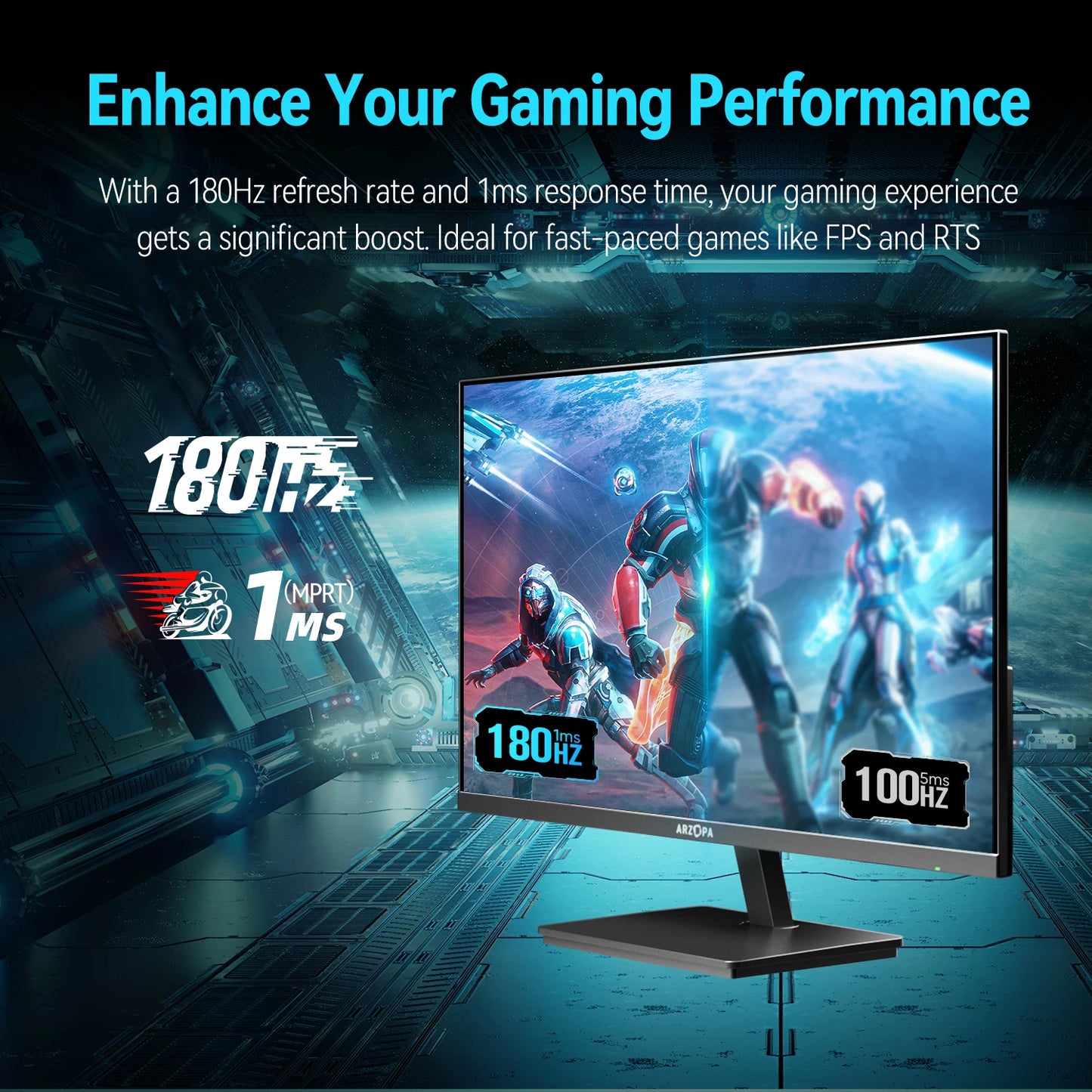 ARZOPA 27inch 180Hz 2K Fast IPS QHD PC Monitor