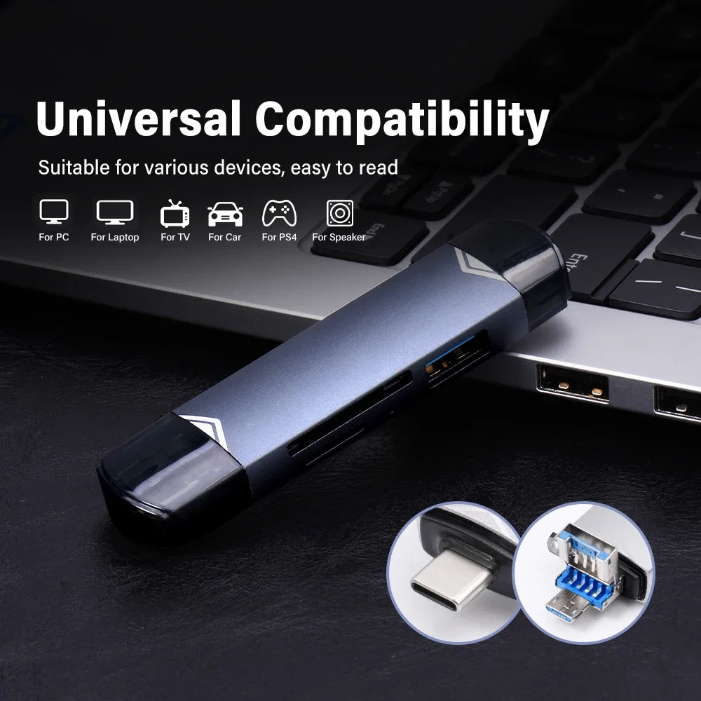 JASTER 6 In 1 Multifunction USB 3.0 Card Reader