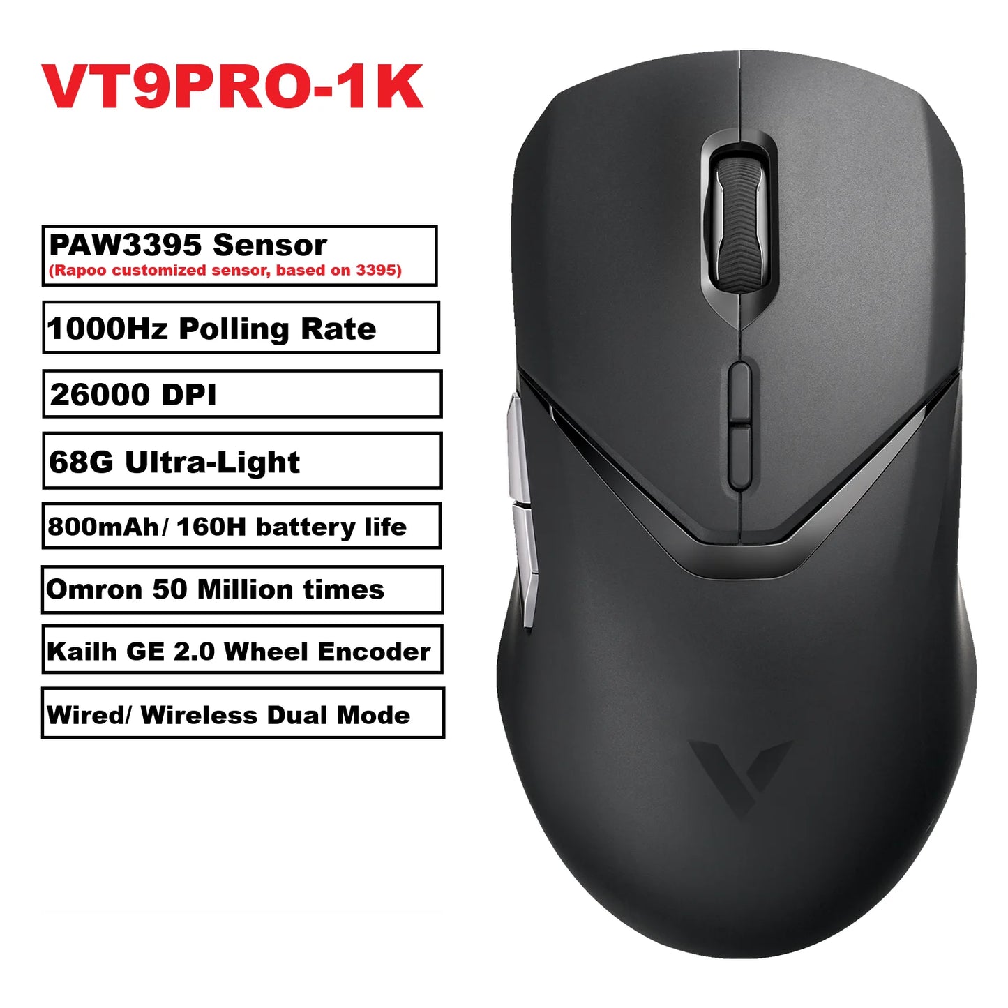 Rapoo VT9PRO PAW3398 Wireless Gaming Mouse