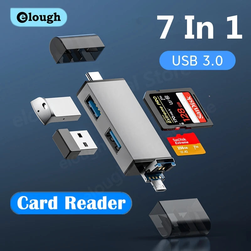 Elough 7 In 1 Multifunction Usb 3.0 Card Reader