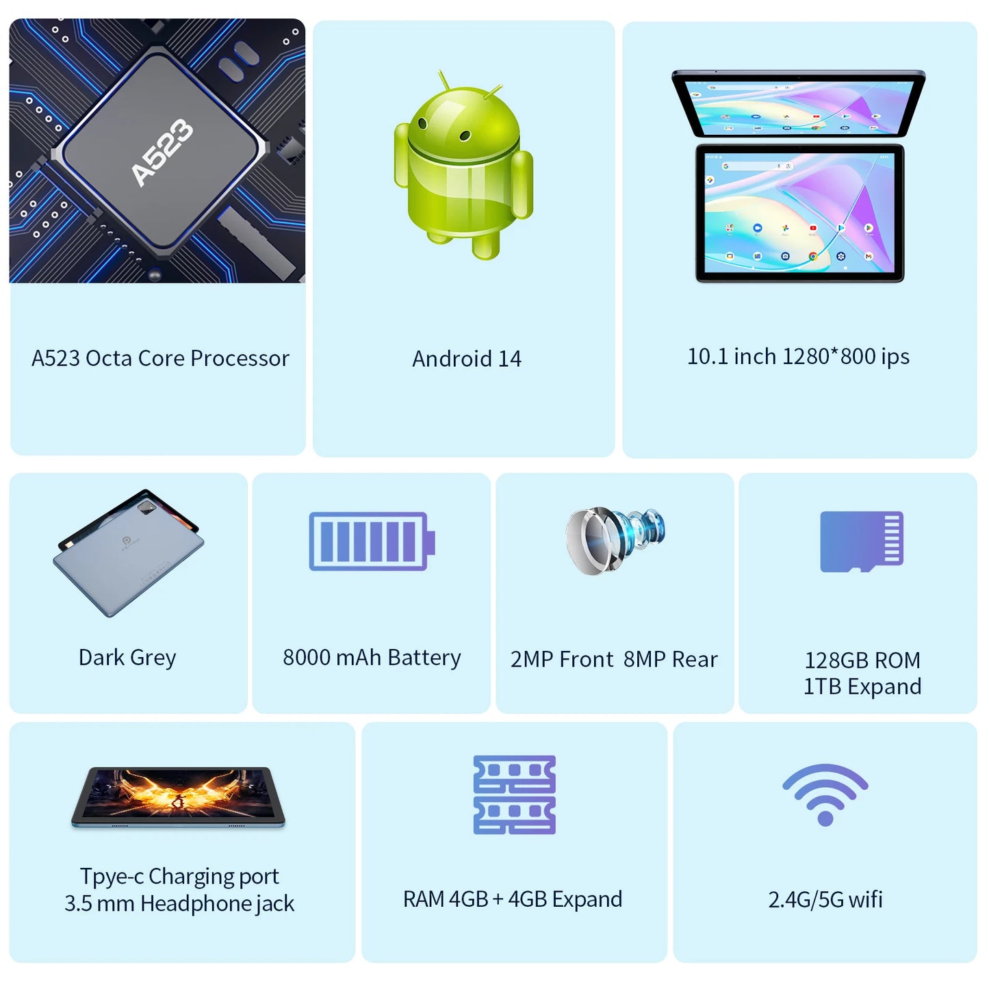 PRITOM TAB11 Android 14 Tablet